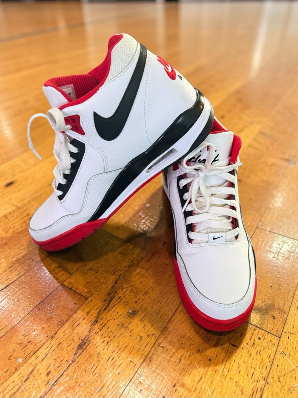 Nike Air Flight Legacy Mid BQ4212-100 White Red Black Size 9.5